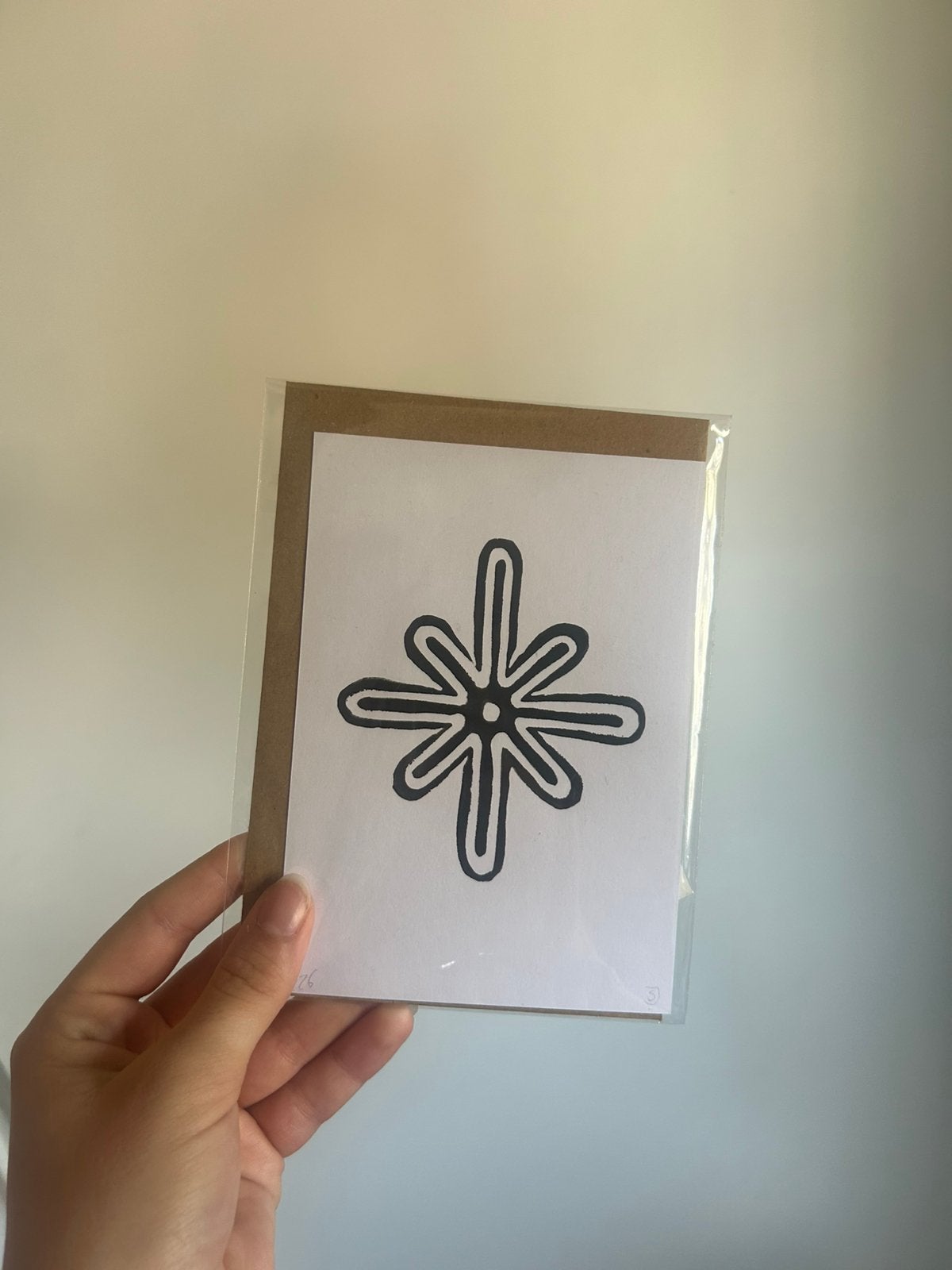 Hangemaakte bloem print, Ophalen of Verzenden