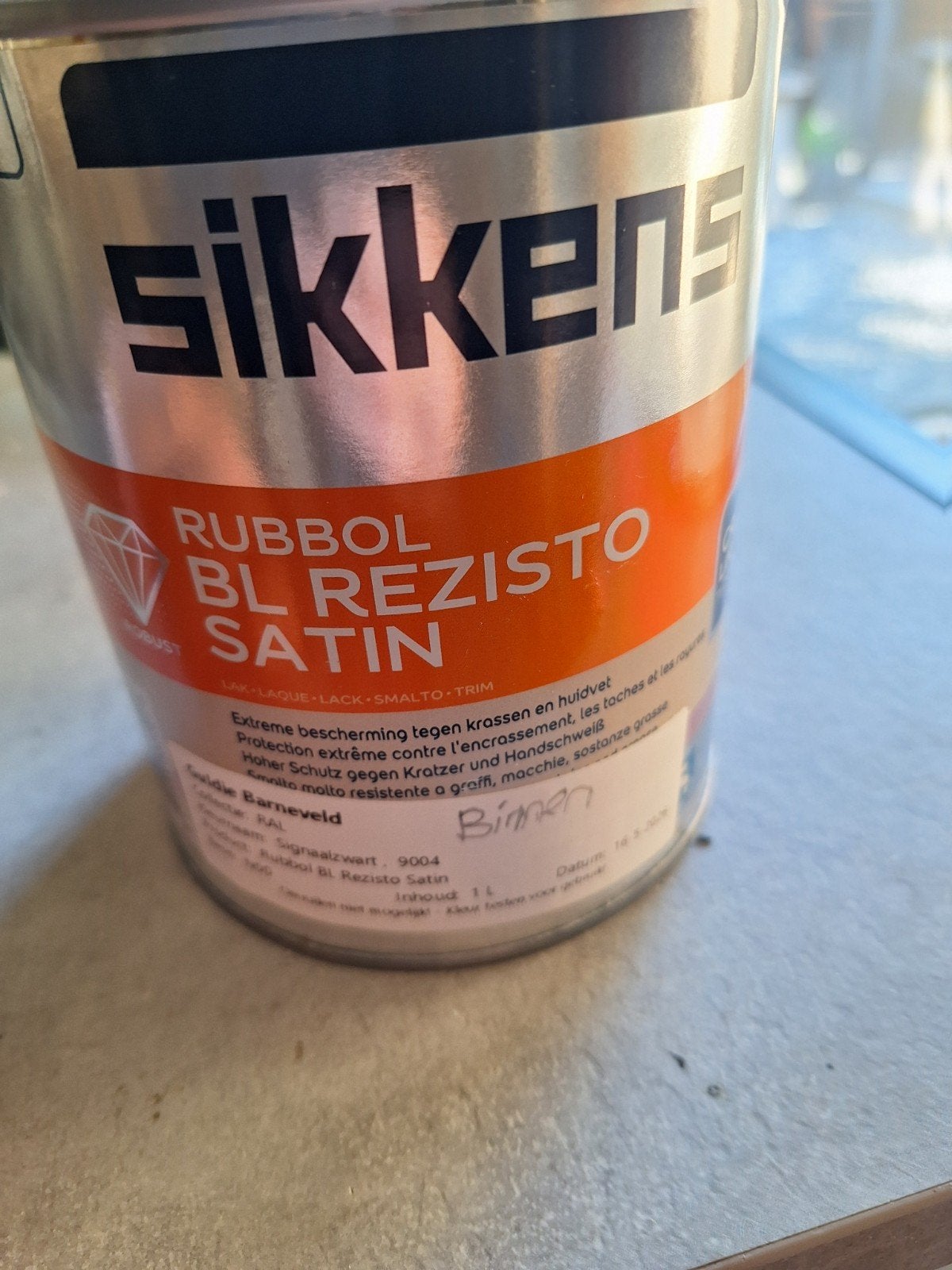 Sikkens Rubbol BL Rezisto Satin RAL 9004 Signaalzwart 1L, Ophalen, Zwart, Nieuw, Lak