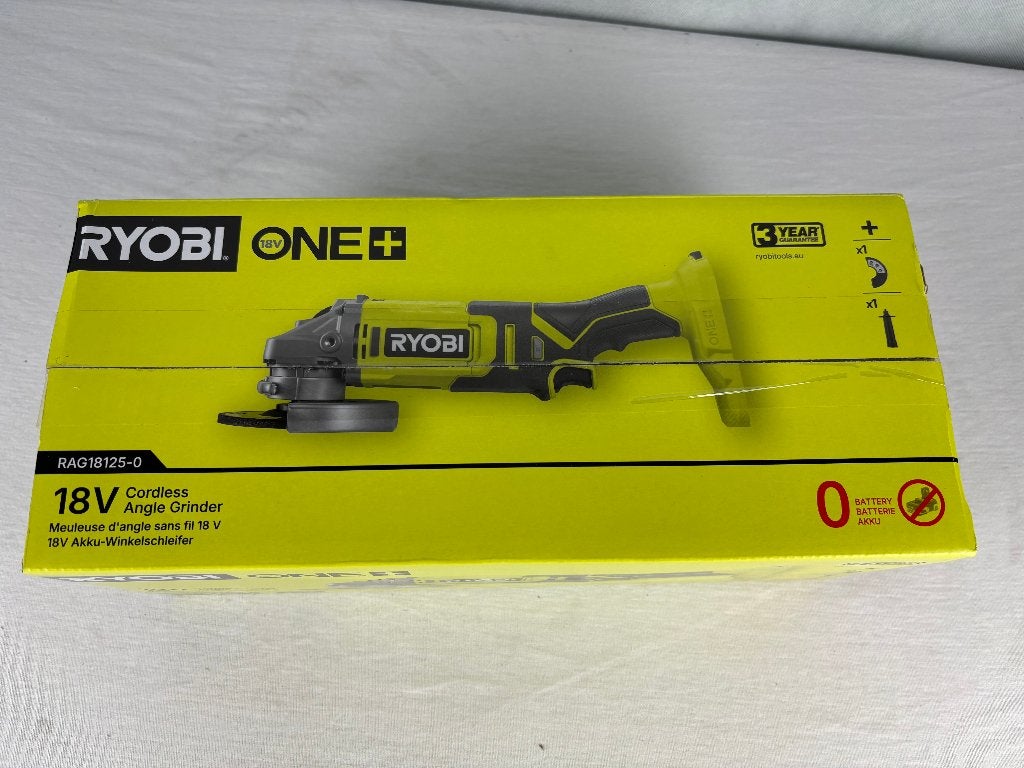 RYOBI ONE+ RAG18125-0 18V Haakse Slijper 125 mm, Doe-het-zelf en Verbouw, Haakse handslijpmachine, Nieuw, Ophalen of Verzenden