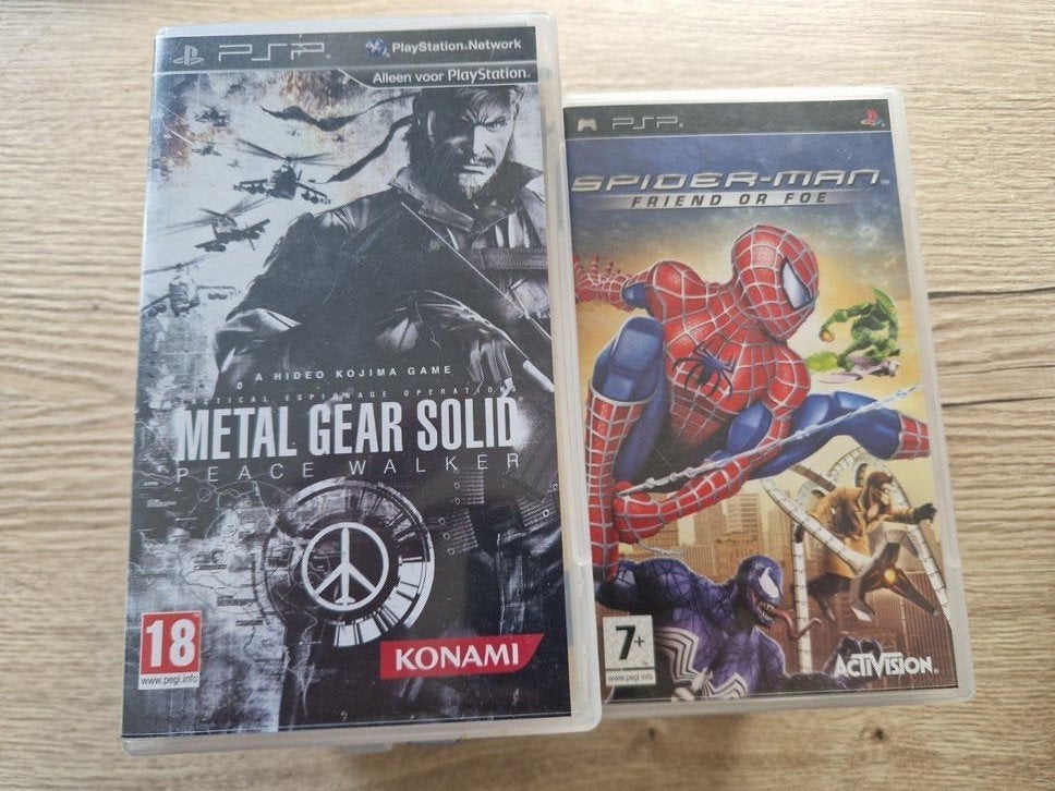 MGS Peace Walker & Spider-Man Fried or Foe + Diverse, Ophalen of Verzenden, Gebruikt, Avontuur en Actie, Vanaf 12 jaar