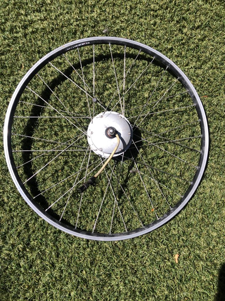 Gazelle Voorwiel met motor voor elektrische fiets, Gebruikt, Ophalen of Verzenden, Aluminium, Elektrische fiets
