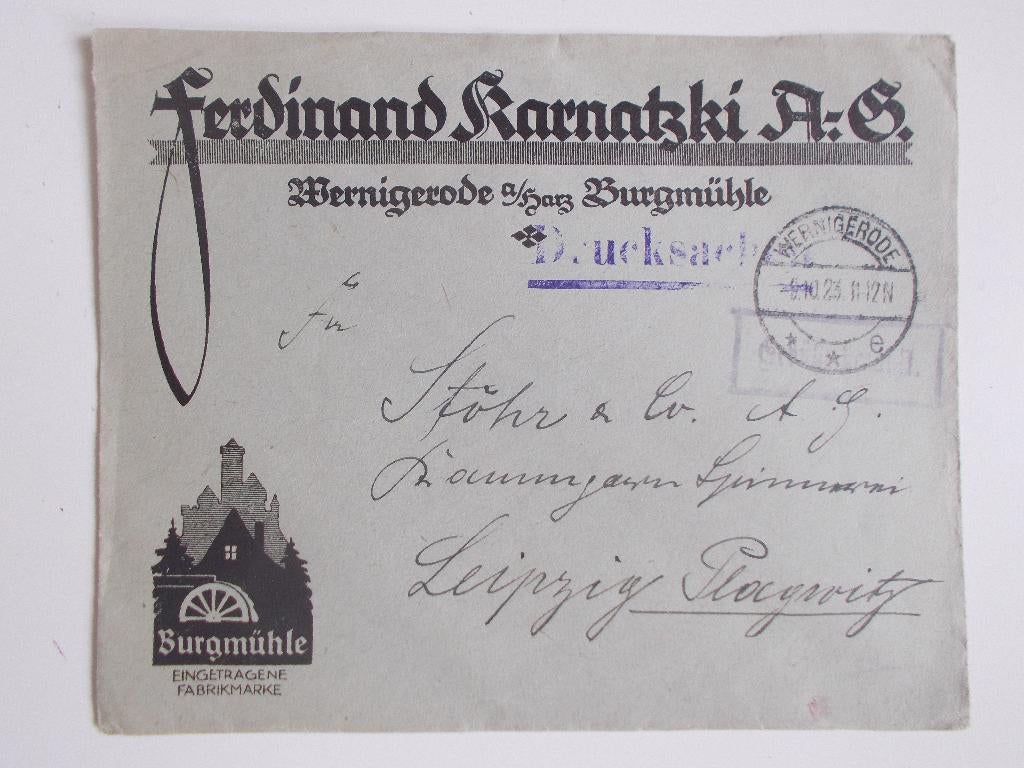 Duitse Rijk, Envelop Voor Drukwerk "Gebühr Bezahlt" 1923., Postzegels en Munten, Brieven en Enveloppen | Buitenland, Ophalen, Envelop
