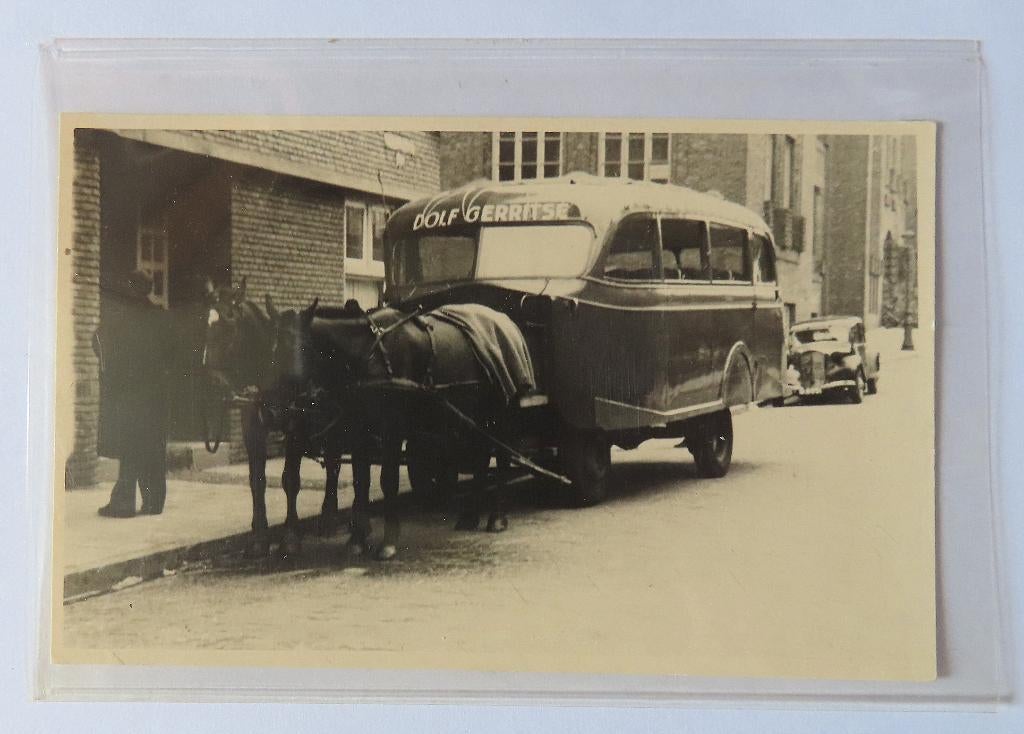 Zeldzame foto paardenbus Dolf Gerritse Amsterdam/fotograaf, Verzenden, Foto, Zo goed als nieuw, Voor 1940