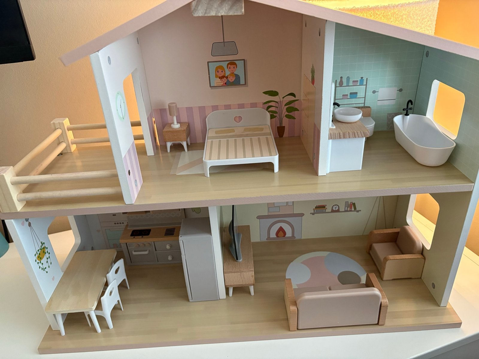 Houten poppenhuis, Kinderen en Baby's, Speelgoed | Poppenhuizen, Ophalen of Verzenden, Gebruikt, Poppenhuis