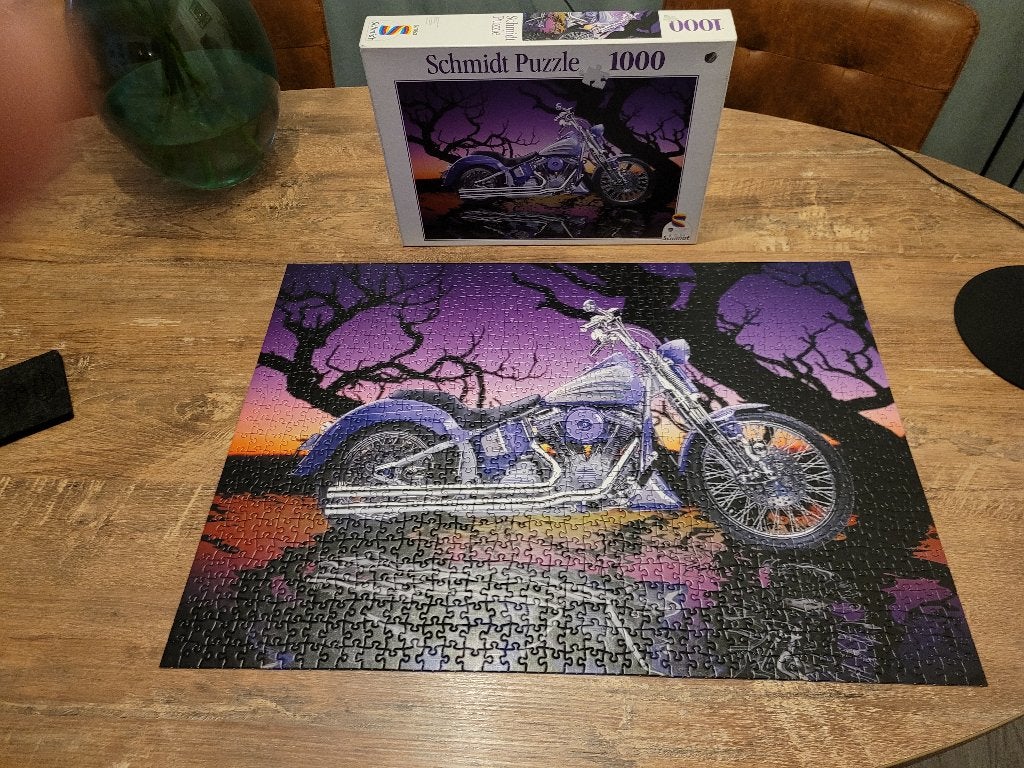 MOTORFIETS 1000 stukjes van SCHMIDT kost 5,00, Ophalen of Verzenden, 500 t/m 1500 stukjes, Zo goed als nieuw, Legpuzzel