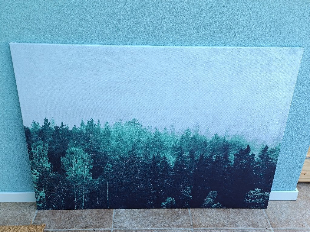 Ikea BJÖRKSTA Boomtoppen Canvas 140x100cm met frame, Ophalen, Overige typen, 125 cm of meer, Zo goed als nieuw
