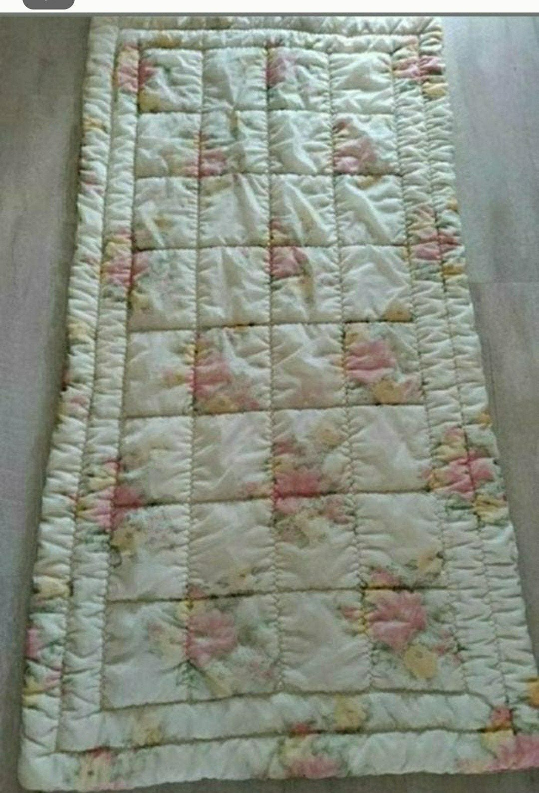 SPREI,Vintage,Patch Work,185x96 cm,1960,Terlenka 100%,bloeme, Ophalen of Verzenden, Gebruikt, Tweepersoons, Overige typen