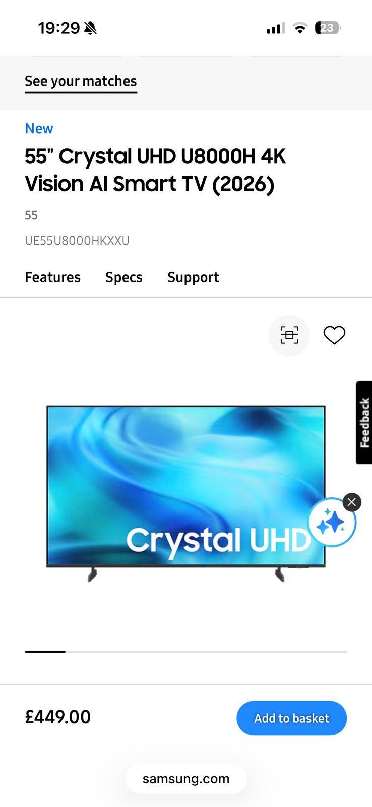 Smart TV Samsung 55 inch nieuw model 2026, QLED, 50 Hz, Nieuw, Ophalen of Verzenden
