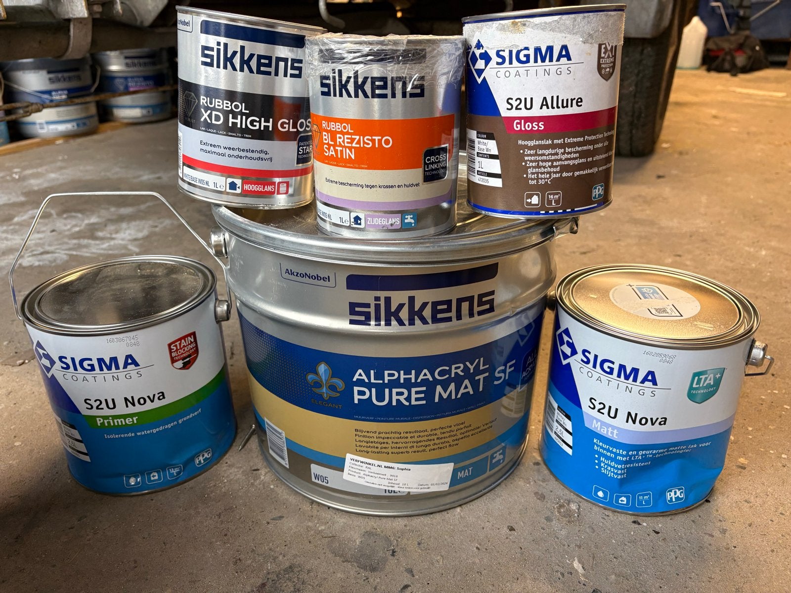 Diverse Sikkens en Sigma Verf en Lak - Nieuw en Ongeopend, Wit, Nieuw, Ophalen of Verzenden, Verf