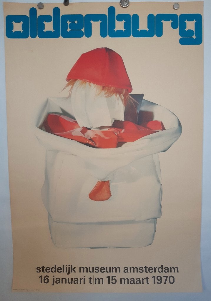 Originele poster Wim Crouwel Claes Oldenburg Stedelijk Mus, Verzenden, A1 t/m A3, Reclame, Rechthoekig Staand