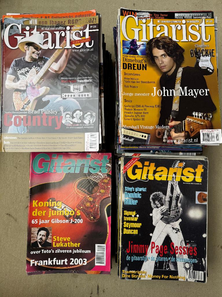 18 jaargangen De Gitarist tijdschrift (200+ exemplaren), Ophalen of Verzenden, Gelezen, Muziek, Film of Tv