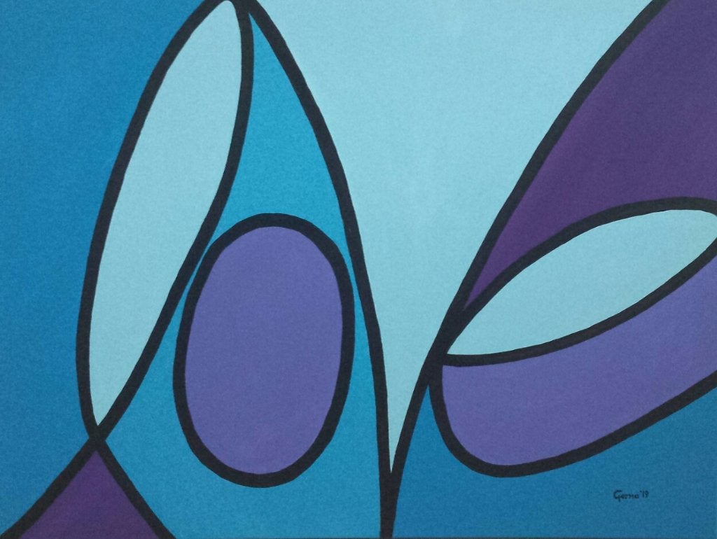 abstract schilderij , zelf geschilderd op doek met acryl, Ophalen