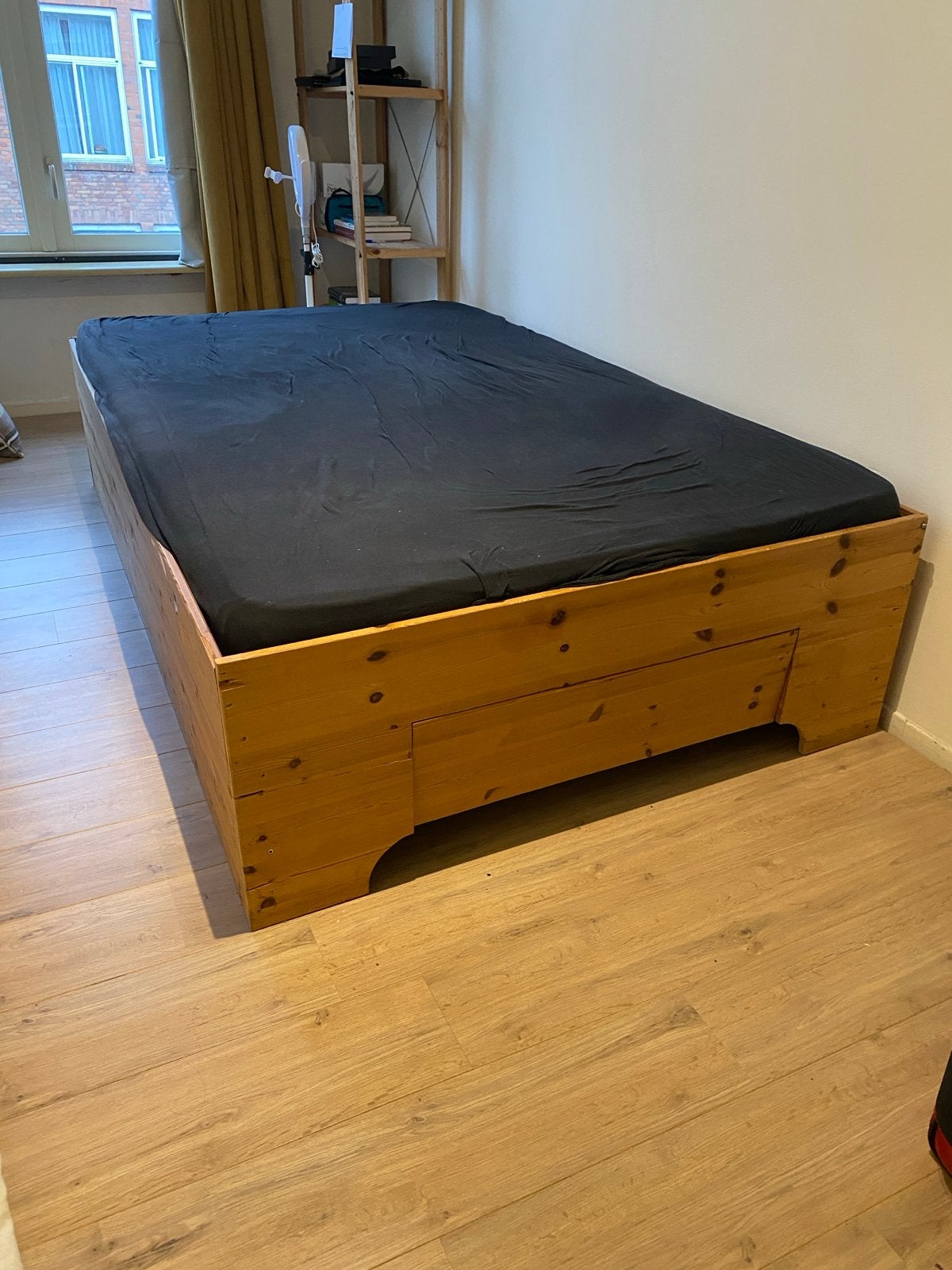 Houten bedframe 220x130cm oph.1073SE, Ophalen, Gebruikt, Bruin, Hout