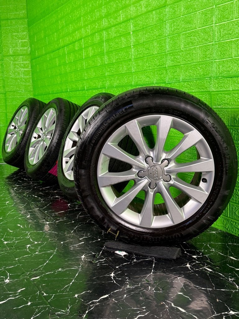 Originele Audi A6 S6 Quattro velgen 17" 5x112 zomerset, Auto-onderdelen, Banden en Velgen, Niet ingevuld, Gebruikt, Banden en Velgen