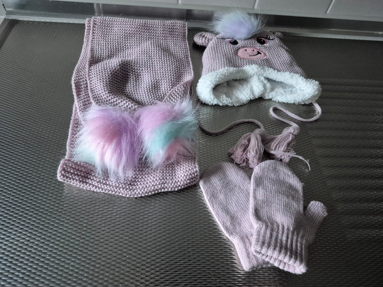 SET MUTS/SJAAL/HANDSCHOENEN UNICORN NIEUW, Ophalen, Nieuw, Meisje
