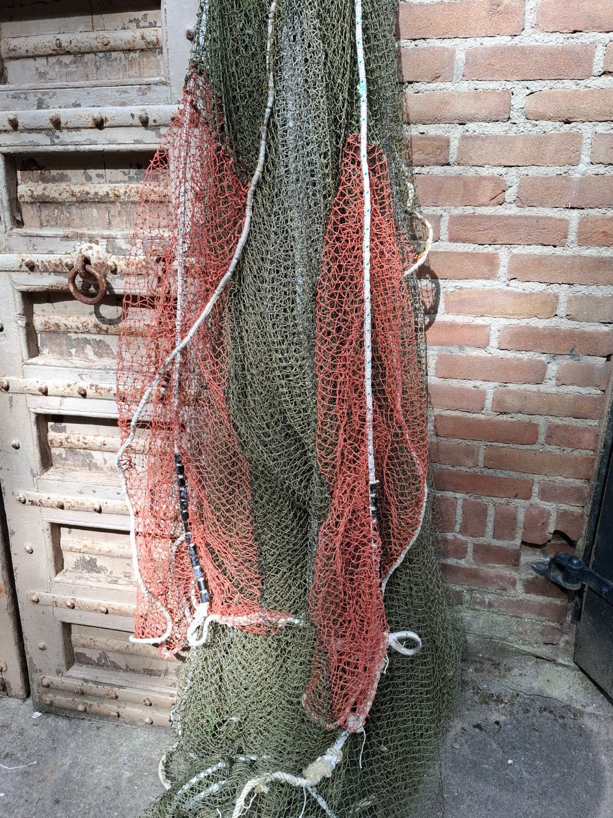 Oud brocante visnet 10x5 camoflage, Ophalen of Verzenden, N, T, V