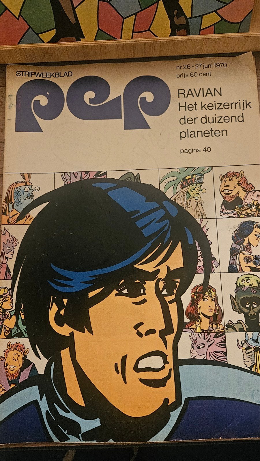 Stripweekblad Pep - Ravian Het Keizerrijk, Eén stripboek, Ophalen of Verzenden, Gelezen, Jean-Claude Mézières (Ravian), Morris (Lucky Luke)