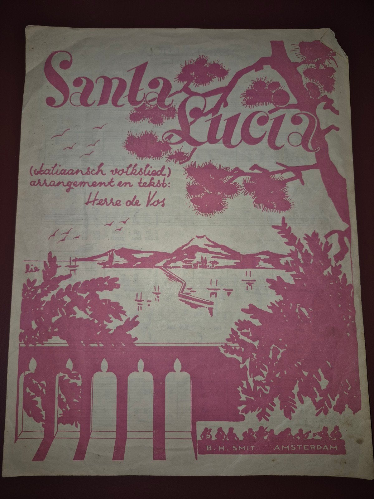 Santa Lucia - Napolitaans volkslied bladmuziek, Piano, Gebruikt, Wereldmuziek, Ophalen of Verzenden