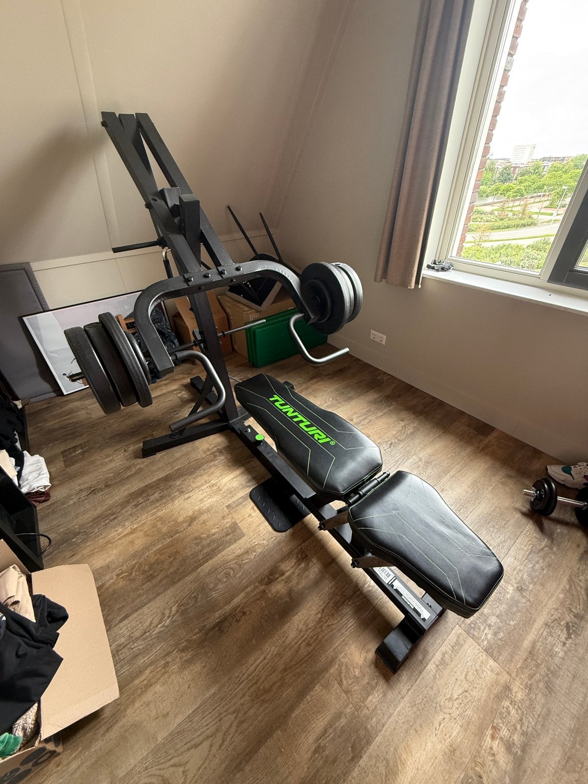 TUNTURI LEVERAGE GYM WT80 Inclusief 90kg, Ophalen, Gebruikt, Rug, Krachtstation
