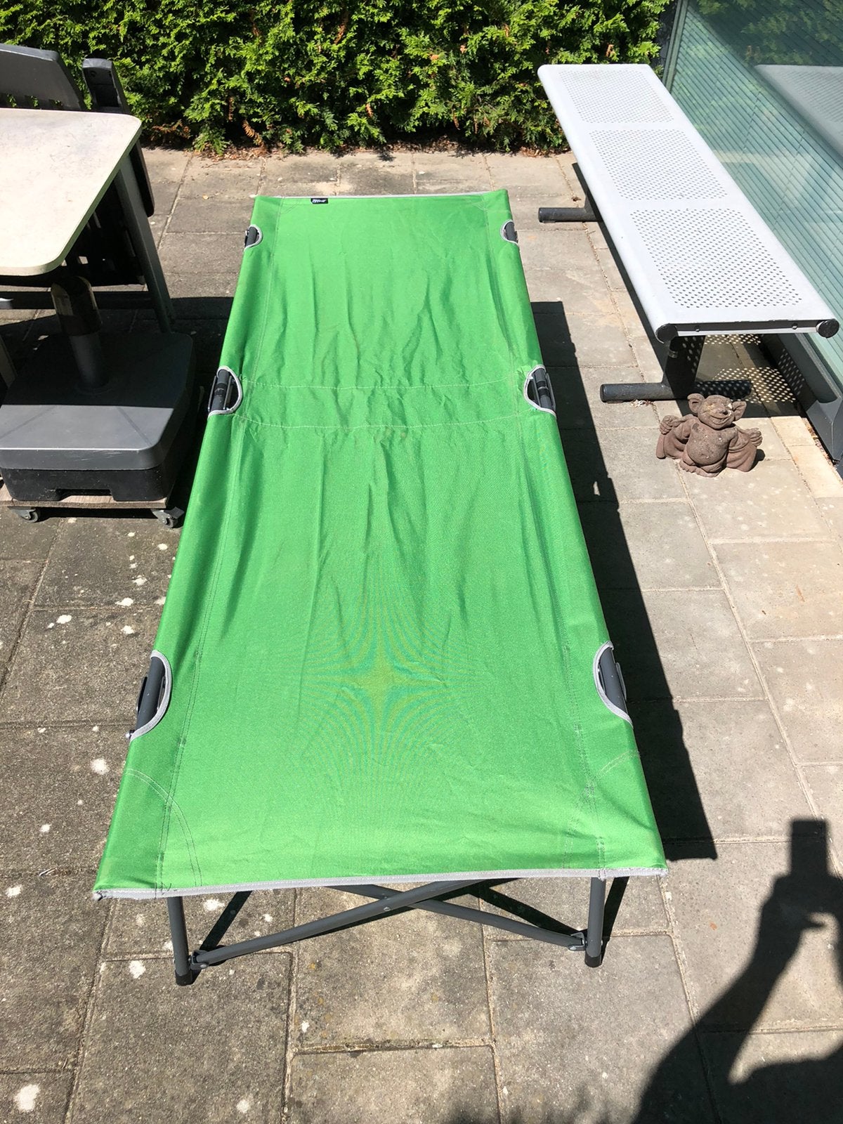 Veldbed, ligbed, strandbed, logeerbed., Ophalen, Gebruikt, Metaal, Inklapbaar