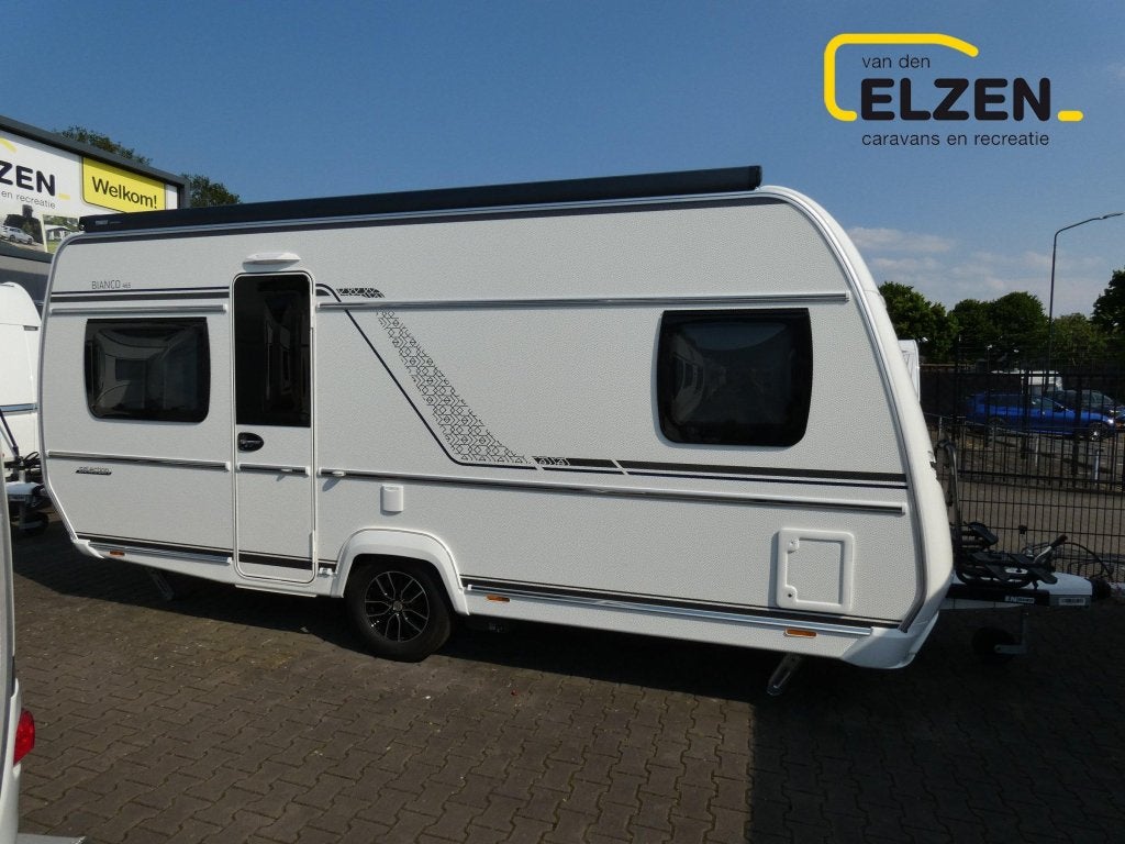 Fendt Bianco Black Edition 465 SFB ACTIE € 3.079,-, Caravans en Kamperen, Caravans, Rondzit, Bedrijf, Schokbreker, Overige typen