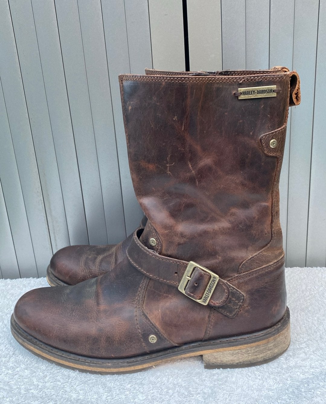 Vintage Harley Davidson laarzen 44 leer bruin, Bruin, Boots, Ophalen of Verzenden, Zo goed als nieuw