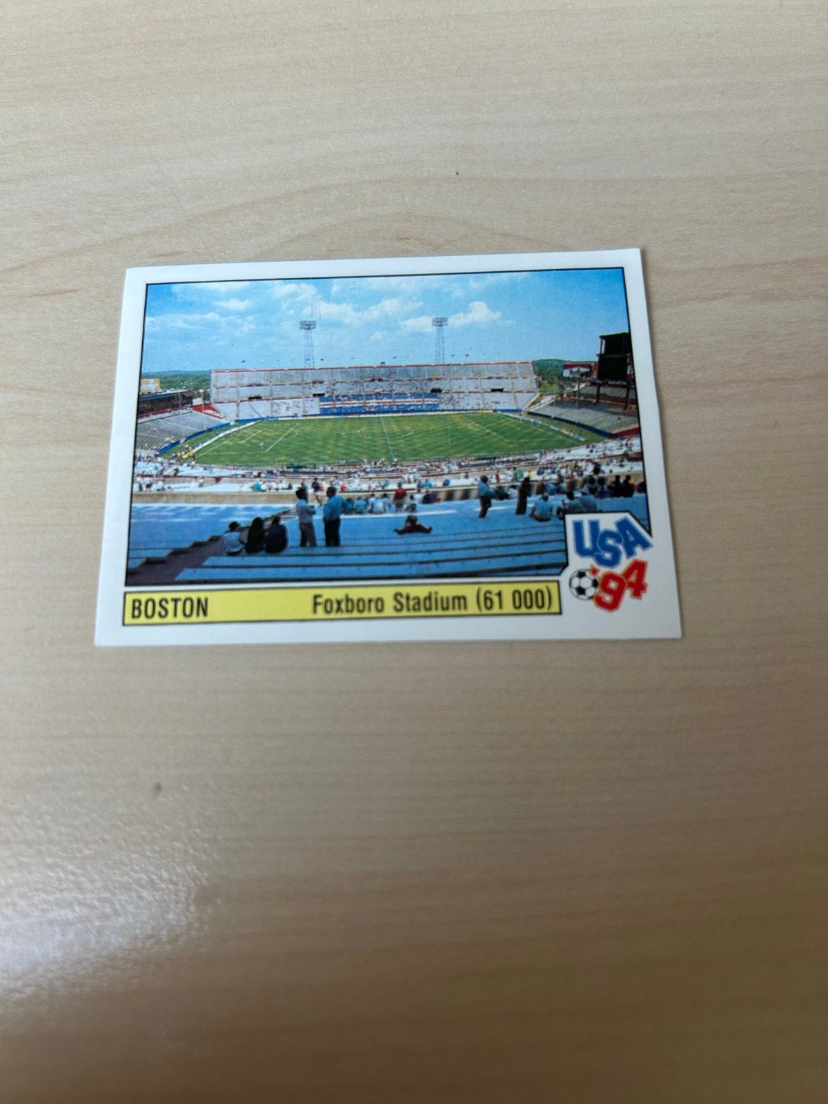 Panini USA 94 Sticker - Foxboro Stadium Boston (61 000), Ophalen of Verzenden, Zo goed als nieuw, Sport