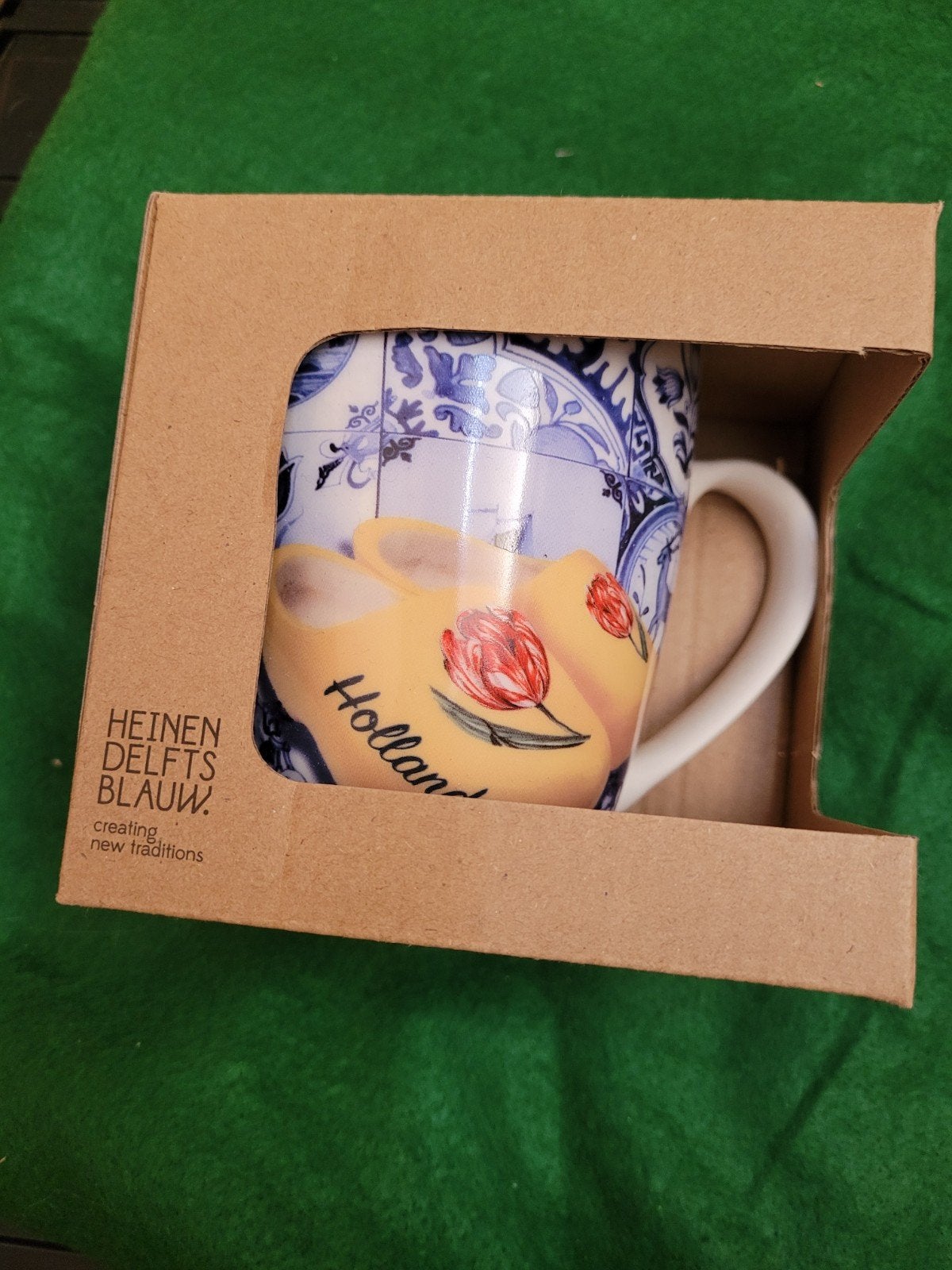 Heinen Delfts Blauw Mokken - Hollandse Klompen Tulp Design, Overige merken, Keramiek, Nieuw, Delftsblauw