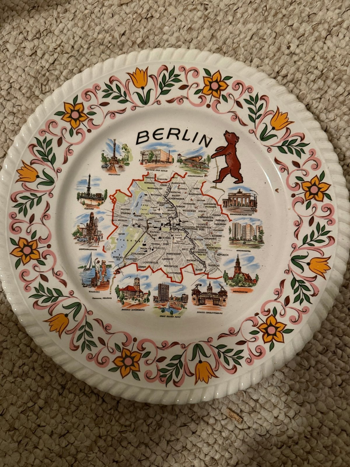 Vintage Berlijn Souvenir Bord - Decoratief Wandbord, Ophalen