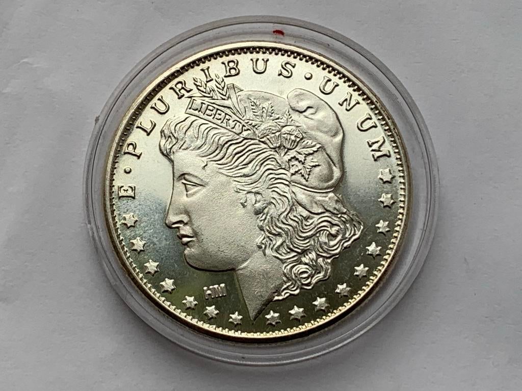Zilveren morgan dollar replica 1 oz zilver, Ophalen of Verzenden, Zilver