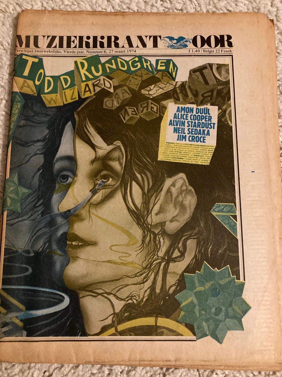 Muziekkrant OOR 1974 BINTANGS Contraband Q65 Alice Cooper, Ophalen of Verzenden, Gelezen, Muziek, Film of Tv