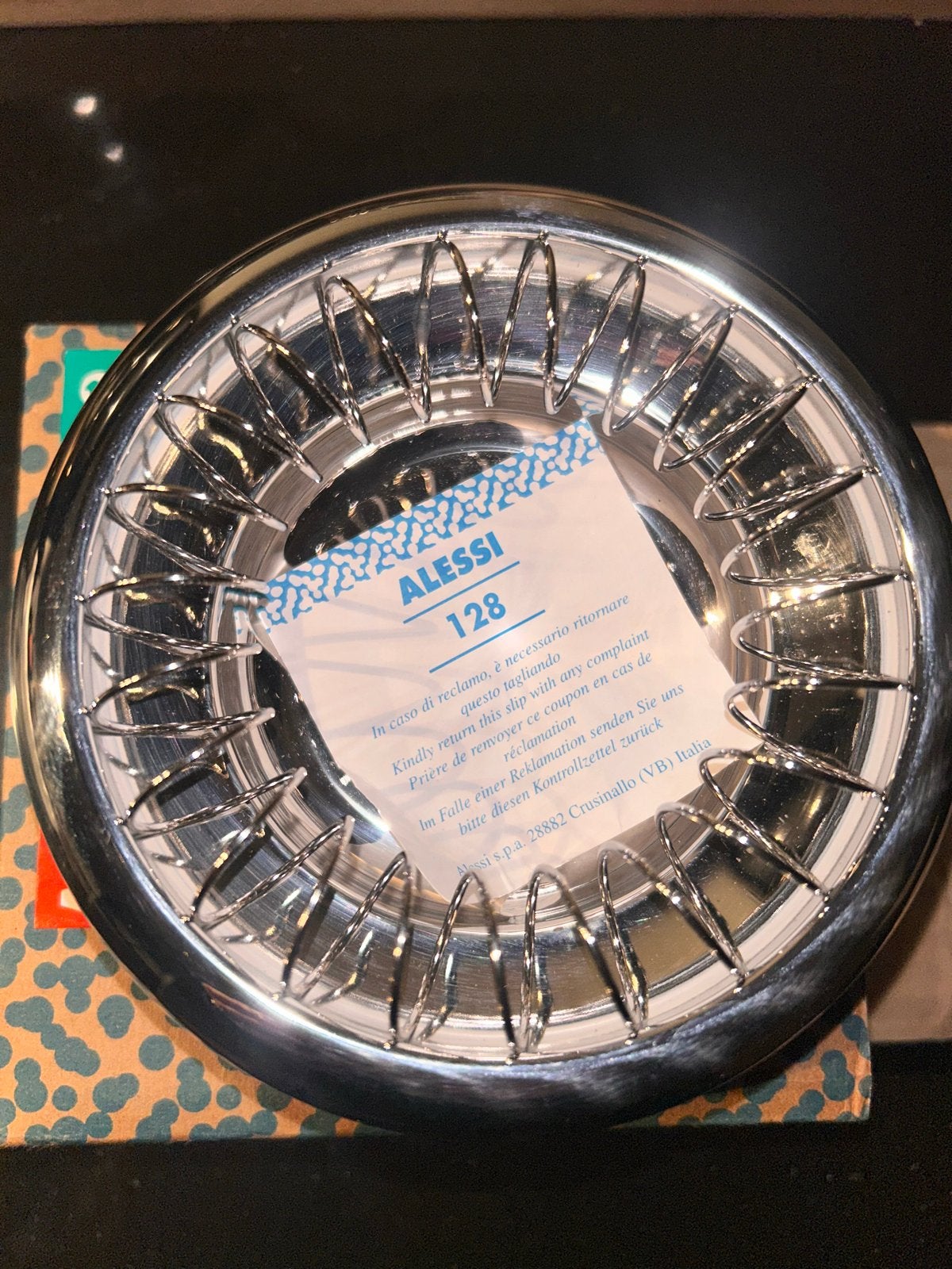Alessi 7690.12 Asbak met spiraal - RVS, Nieuw, Ophalen of Verzenden, Zilver, Metaal