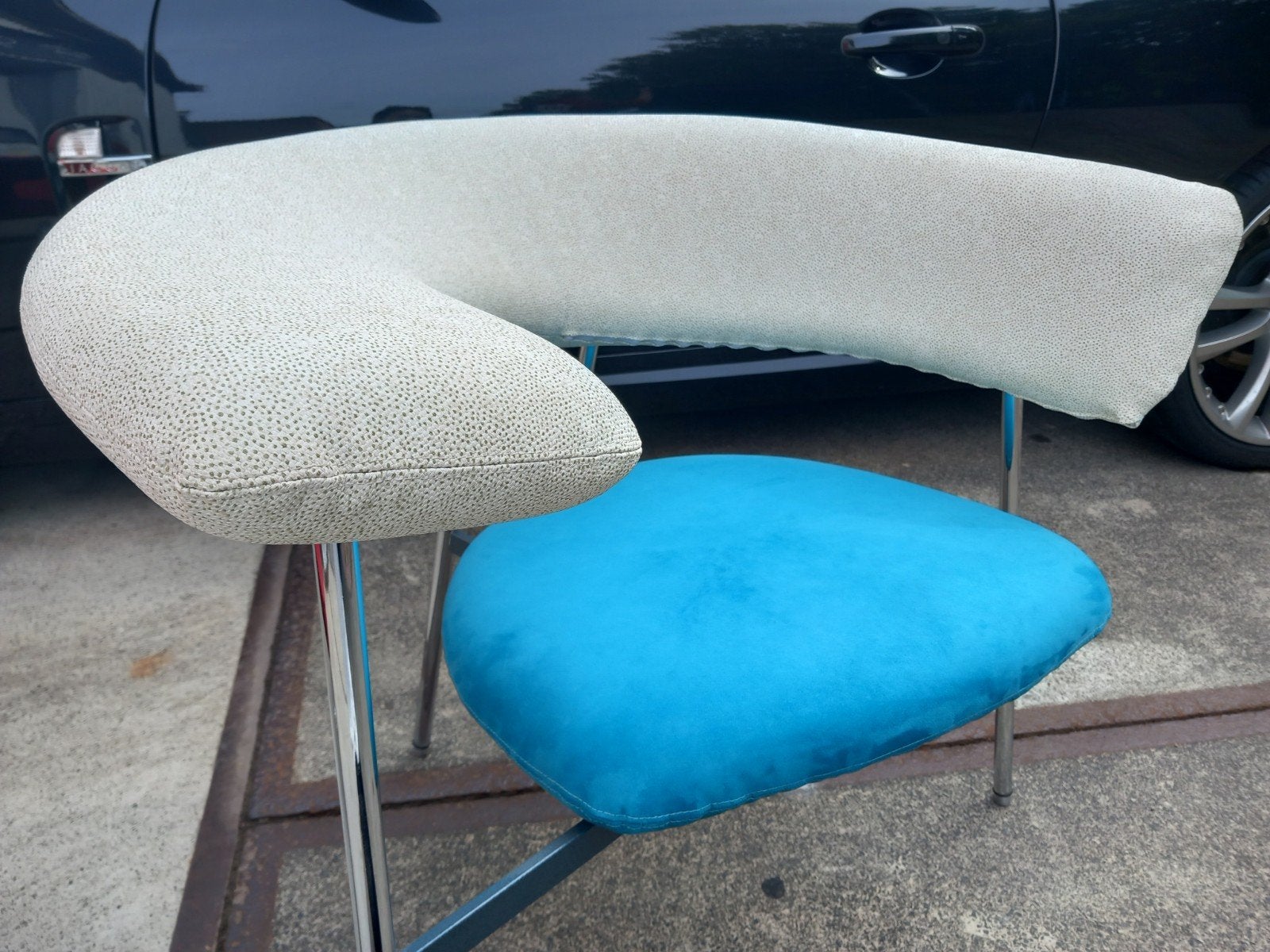 Leolux Divi Divi fauteuil - Design stoel (refurbished), Huis en Inrichting, Stoelen, Gebruikt, Eén, Metaal, Stof, Overige kleuren