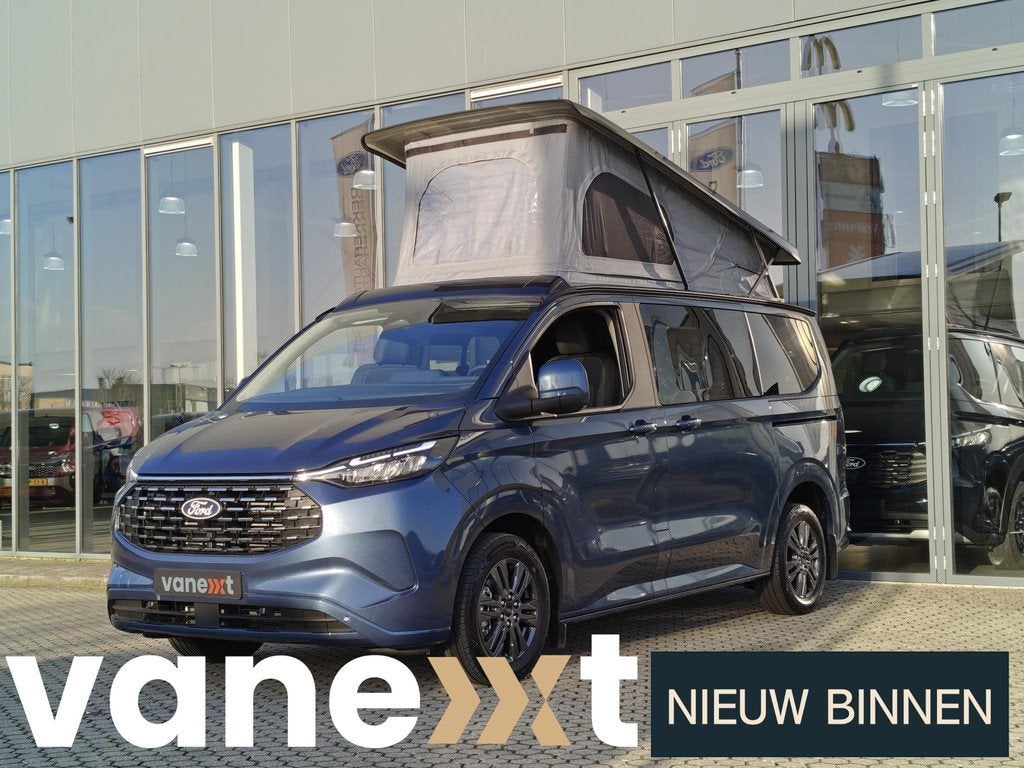 Ford Tourneo Custom Vanexxt 340 L1H1 2.5 PHEV Titanium Plus, Stof, 1850 kg, Blauw, 233 pk