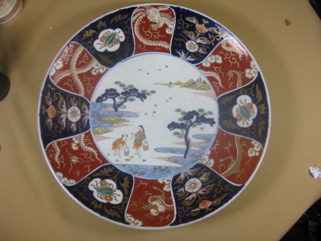 Grote 19e-eeuwse Imari schotel, Antiek en Kunst, Ophalen of Verzenden