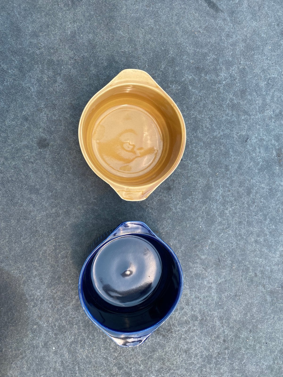 Gele en blauwe bakjes, Ophalen, Gebruikt