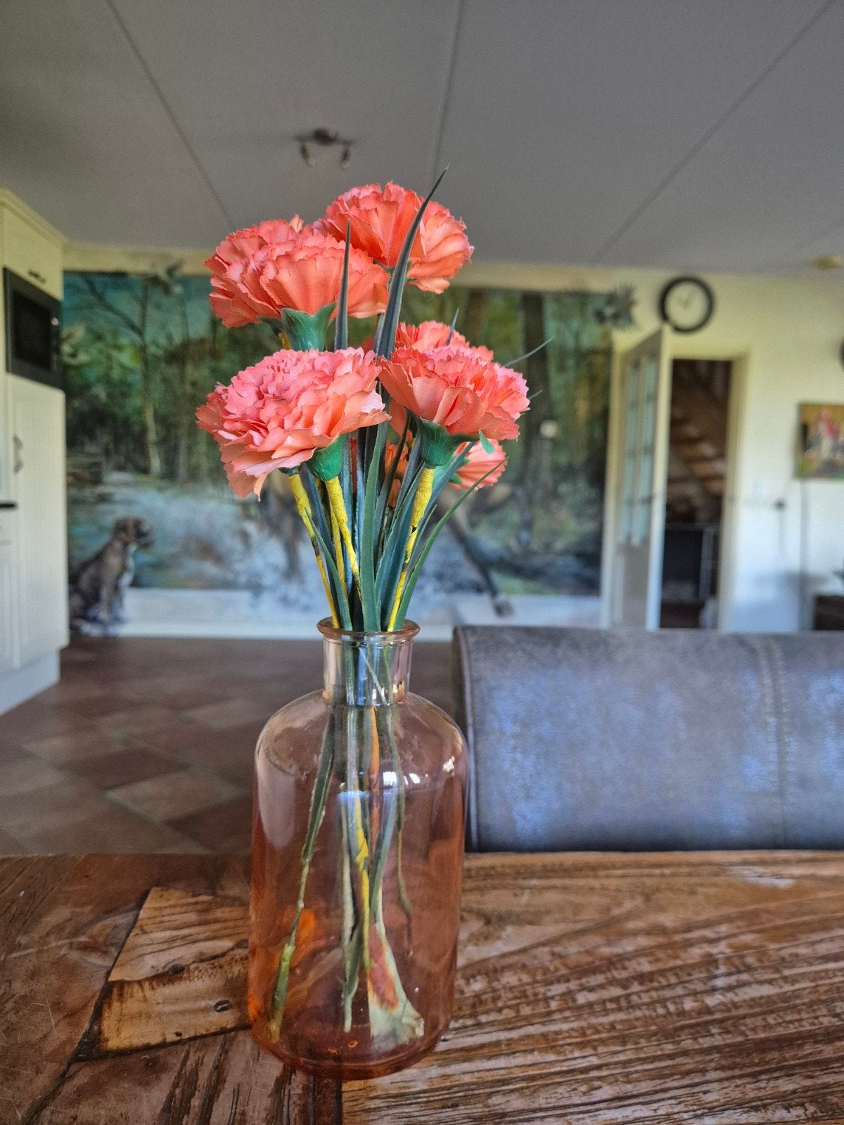 Vaasje oranje glas, Ophalen, Oranje, Glas, 15 cm
