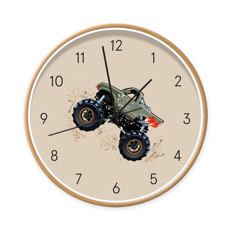 Kinderklok Wandklok Klok Monstertruck Beige Dutch Sprinkles, Info@littledutch.nl, Wandklok, Nieuw, Ophalen of Verzenden