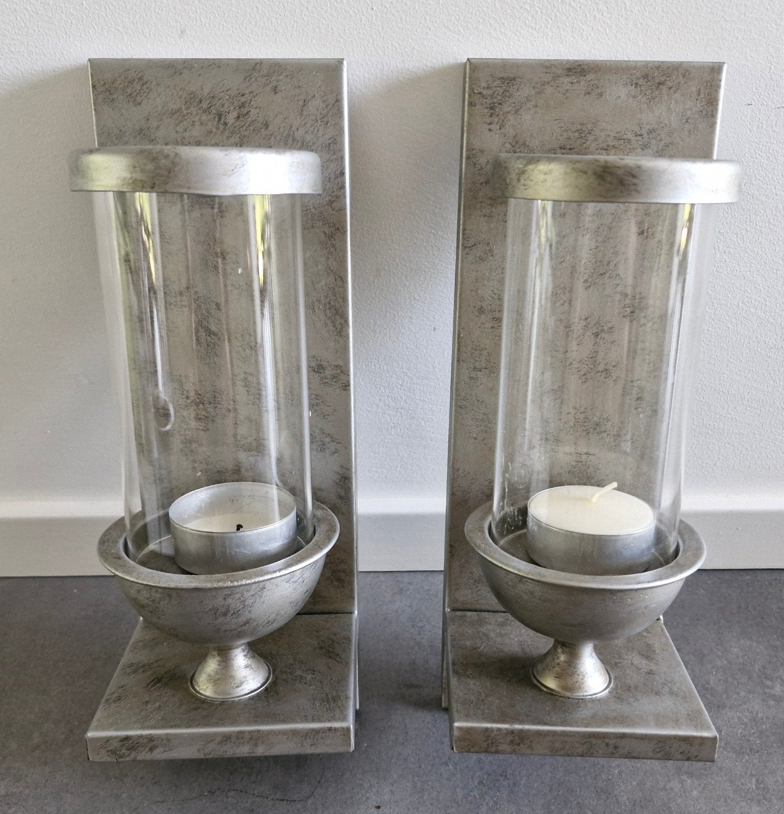 Set van 2 windlichten voor binnen of buiten, Ophalen, Windlicht, Overige merken, Zo goed als nieuw