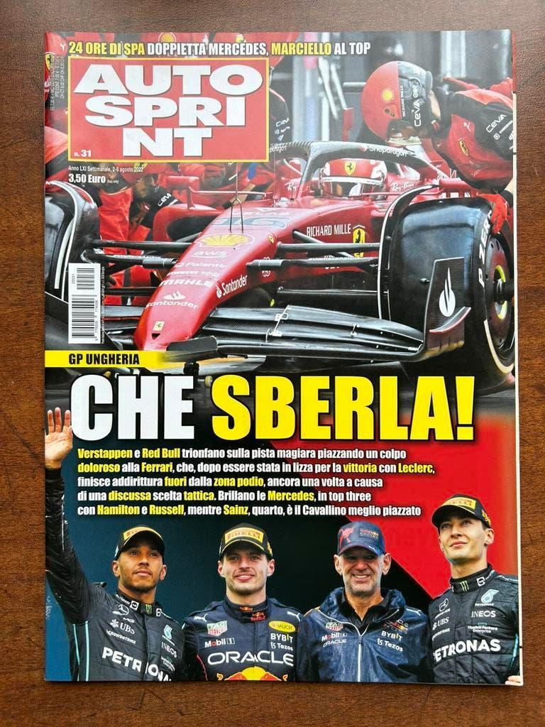 1x Italiaans AUTOSPRINT Nr. 31 van 22 - 8 augustus 2022, Ophalen of Verzenden, Zo goed als nieuw, Formule 1