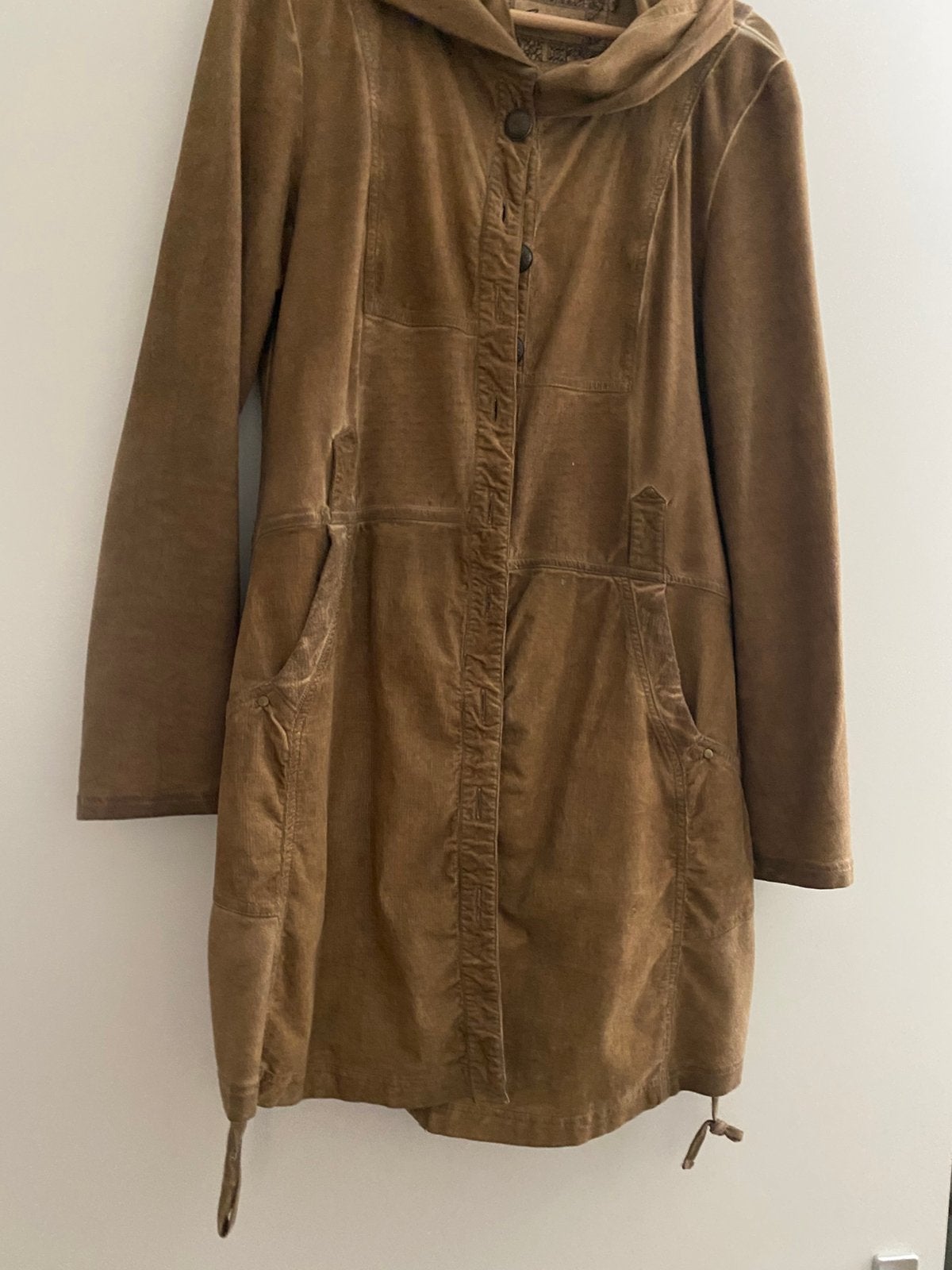 Bruine ribfluwelen vest met rolkraag- Maat 38/40, Kleding | Dames, Ophalen of Verzenden, Gedragen, Maat 38/40 (M), Bruin