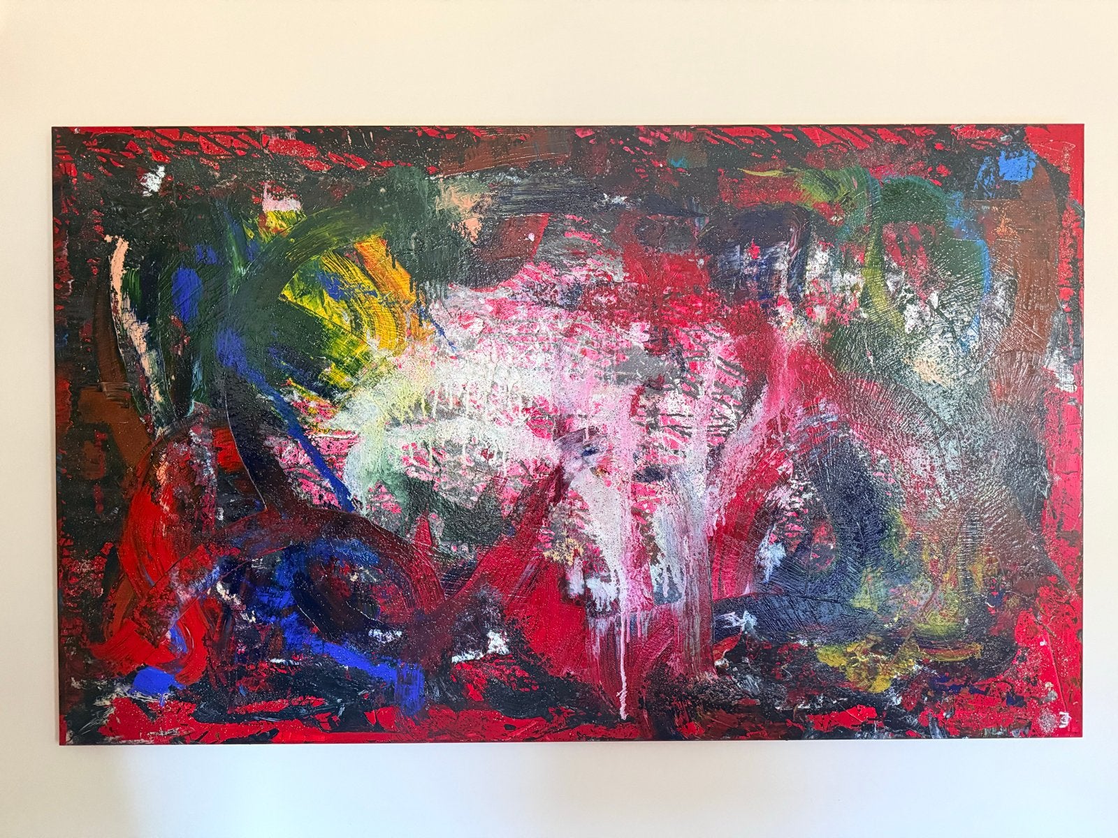 Abstract Schilderij 200x120 cm - Horizontaal/Verticaal, Ophalen