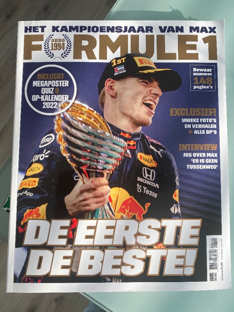 Max Verstappen F1 wereldkampioen incl poster bewaarnummer, Ophalen of Verzenden, Nieuw, Formule 1