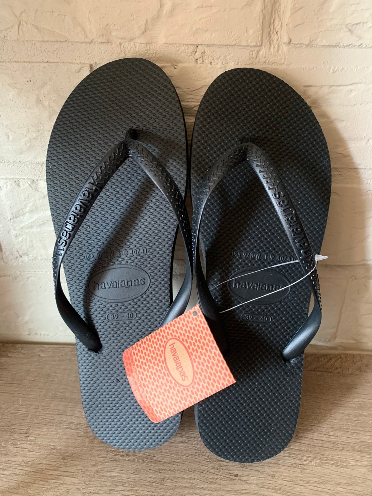 Havaianas slim square black NIEUW maat 38, Slippers, Zwart, Nieuw, Ophalen of Verzenden