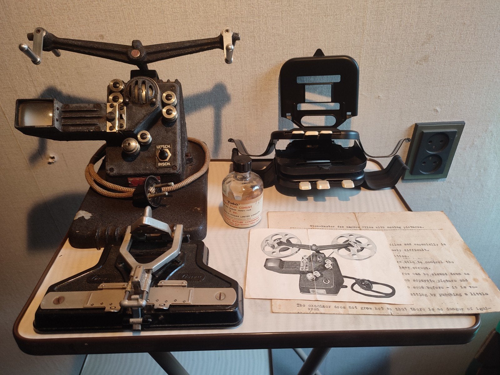 Vintage Filmprojector Splice set, Ophalen