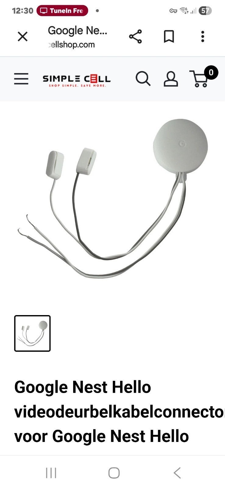 Google Nest Hello videodeurbel kabelconnector, Ophalen of Verzenden, Nieuw, Kabel of Snoer
