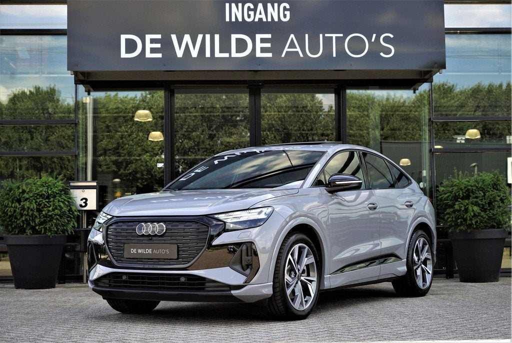 Audi Q4 Sportback e-tron 40 S-line 204pk Pano Sonos Camera K, Auto's, Audi, Automaat, Achterwielaandrijving, Gebruikt, Leder en Stof