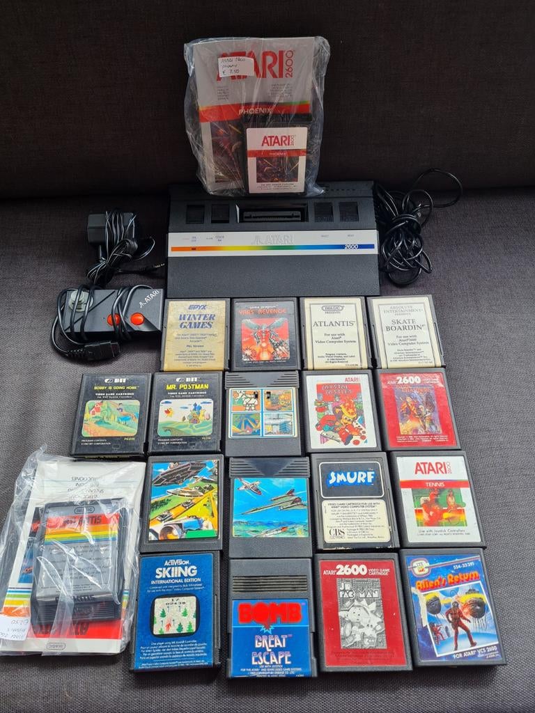 Vintage Atari 2600 + 19 Vintage games, Ophalen of Verzenden, Gebruikt