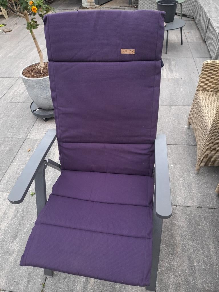 4 tuinstoelkussens paars, Tuin en Terras, Tuinmeubel-accessoires, Ophalen, Gebruikt