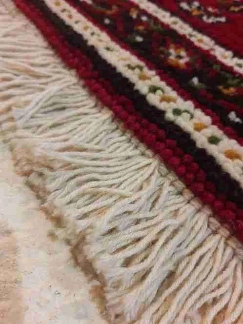 Vintage handgeknoopt Smyrna wandtapijt oosters 84/55 cm, Antiek en Kunst, Ophalen of Verzenden